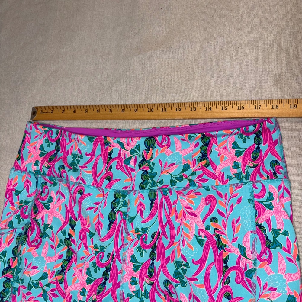 Lilly Pulitzer Luxletic Sea to Shining Sea Starfish Cropped Leggings Pockets XXL - Picture 3 of 6